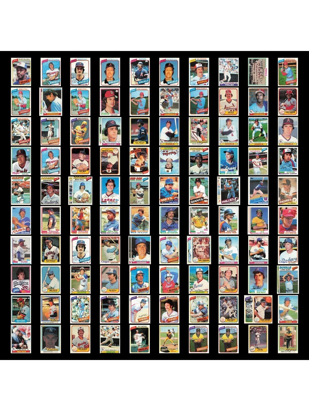100+ Vintage 1970s-80s Baseball Card Lot MLB Topps Fleer
